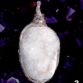 Quartz Drusy Pendant - Beautiful White Crystals- New Earth Gifts