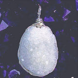 Quartz Drusy Oval Wire Wrap Pendant - New Earth Gifts