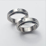 Stainless Steel Spinner Ring with Rhinestones - New Earth Gifts