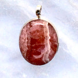 Rhodochrosite Classic Oval Sterling Pendants - New Earth Gifts