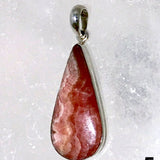 Rhodochrosite Curved Teardrop Sterling Pendant - New Earth Gifts