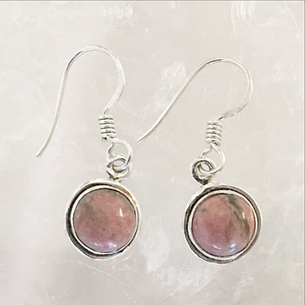 Sterling Rhodonite Earrings - New Earth Gifts