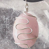 Rose Quartz Swirl Wrap Pendant | New Earth Gifts