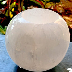 Selenite Candle Holder for Peace and Tranquility - New Earth Gifts and Beads