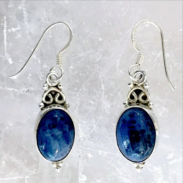 Sodalite Deep Blue Sterling Silver Drop Earrings | New Earth Gift