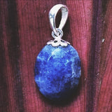 Sodalite Classic Denim Blue Faceted Oval Pendant | New Earth Gift