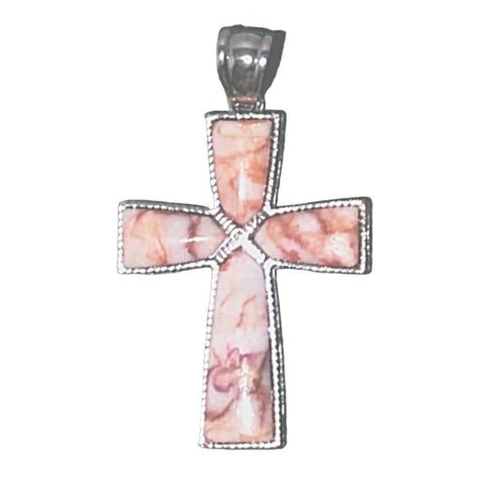 Pink Matrix Jasper Gemstone Cross | New Earth Gifts