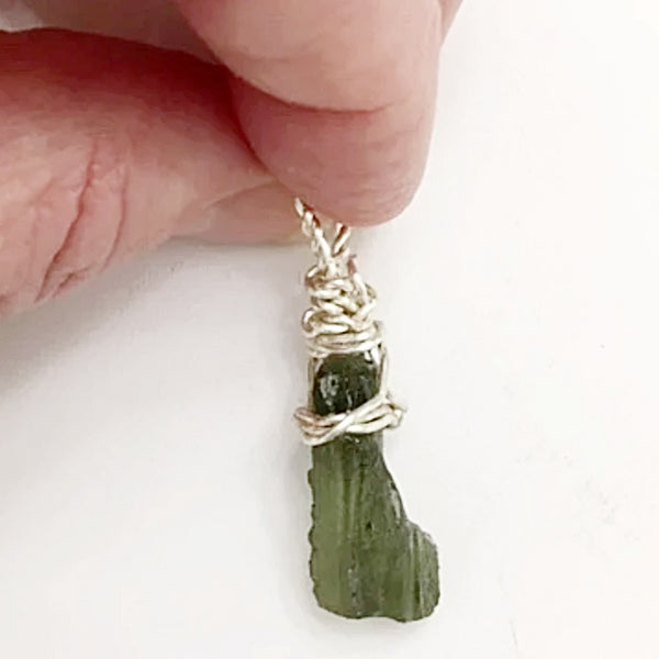 Moldavite Wire Wrapped Free Form - New Earth Gifts