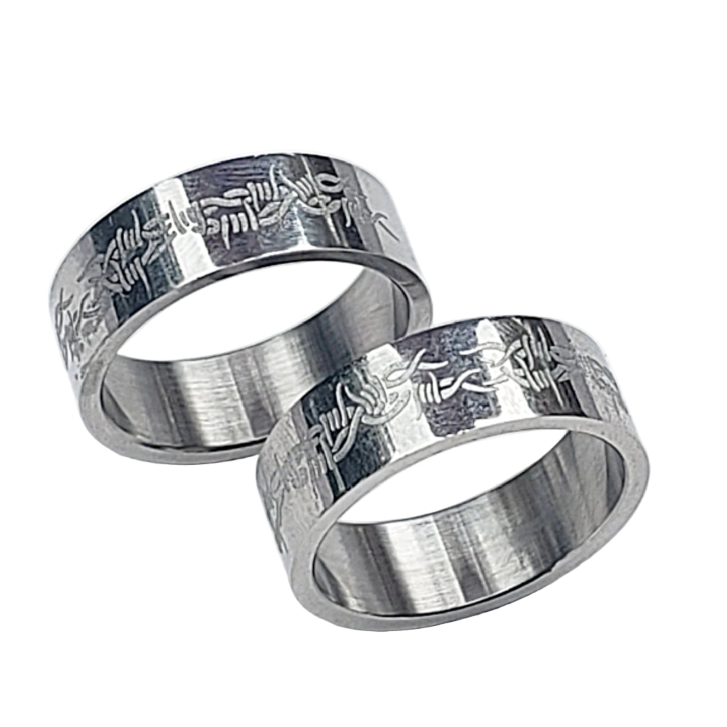 Stainless Steel Ring with Ring of Thorns - New Earth Gifts