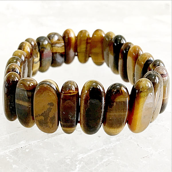 Tiger Eye Flat Point Stretch Bracelet | New Earth Gifts