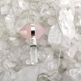 Rose Quartz Crystal Double Terminated Pendulum - New Earth Gifts