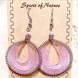 Thread Earrings Central American Style Pink Hue -New Earth Gifts