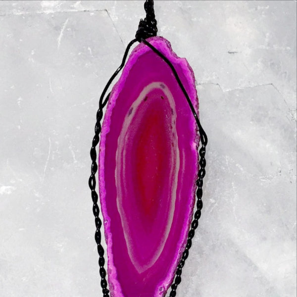 Agate Slice Pink Pendant - New Earth Gifts 