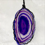 Agate Slice Purple Oval Pendant - New Earth Gifts 