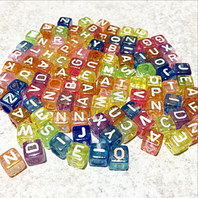 Alphabet Beads 6mm Cube Beads 300 pc - New Earth Gifts and Beads