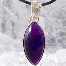 Amethyst Pendant - Sterling Silver, Long Marquis - NewEarth Gifts