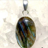 Labradorite Pendant set in Sterling Silver. Check out the Labradorite flash - New Earth Gifts and Beads