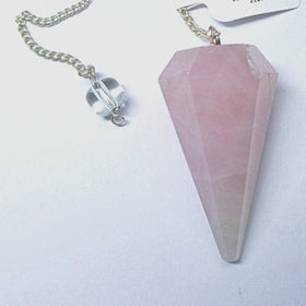 Rose Quartz Faceted Point Pendulum - New Earth Gifts and Beads