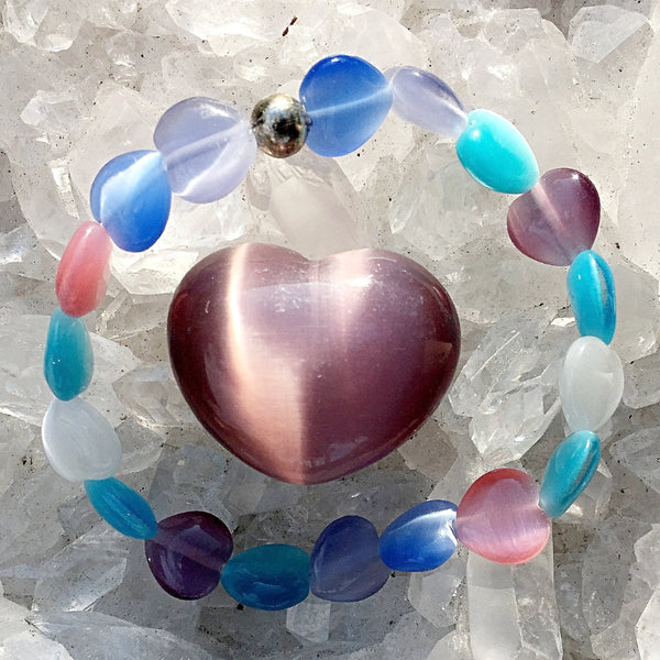 Little Girls Heart Bracelet & Cats Eye Heart | New Earth Gifts