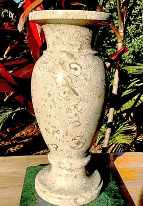 Fossil Onyx 14" Vase - Natural Table Centerpiece - New Earth Gifts and Beads