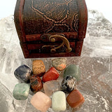 Treasure Chest of 12 Zodiac Tumbled Stones - New Earth Gifts and Beads