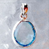 Blue Topaz Oval Faceted Pendant - New Earth Gifts and Beads