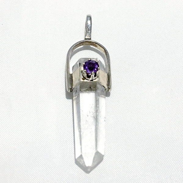 Crystal Quartz Double Terminated with Amethyst Accent - New Earth Gifts